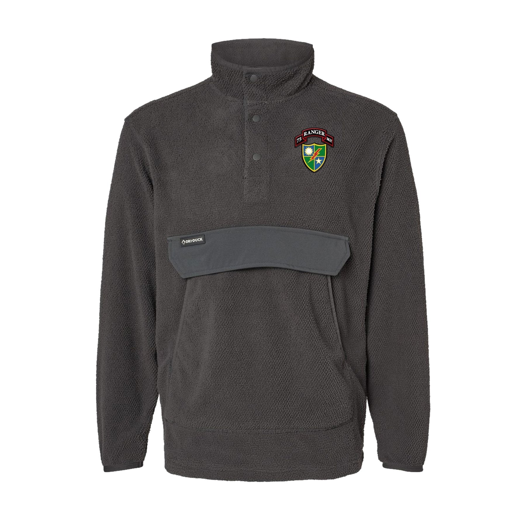 75th Ranger Scroll DUI Embroidered Mountain Fleece Pullover - Small - Fleece