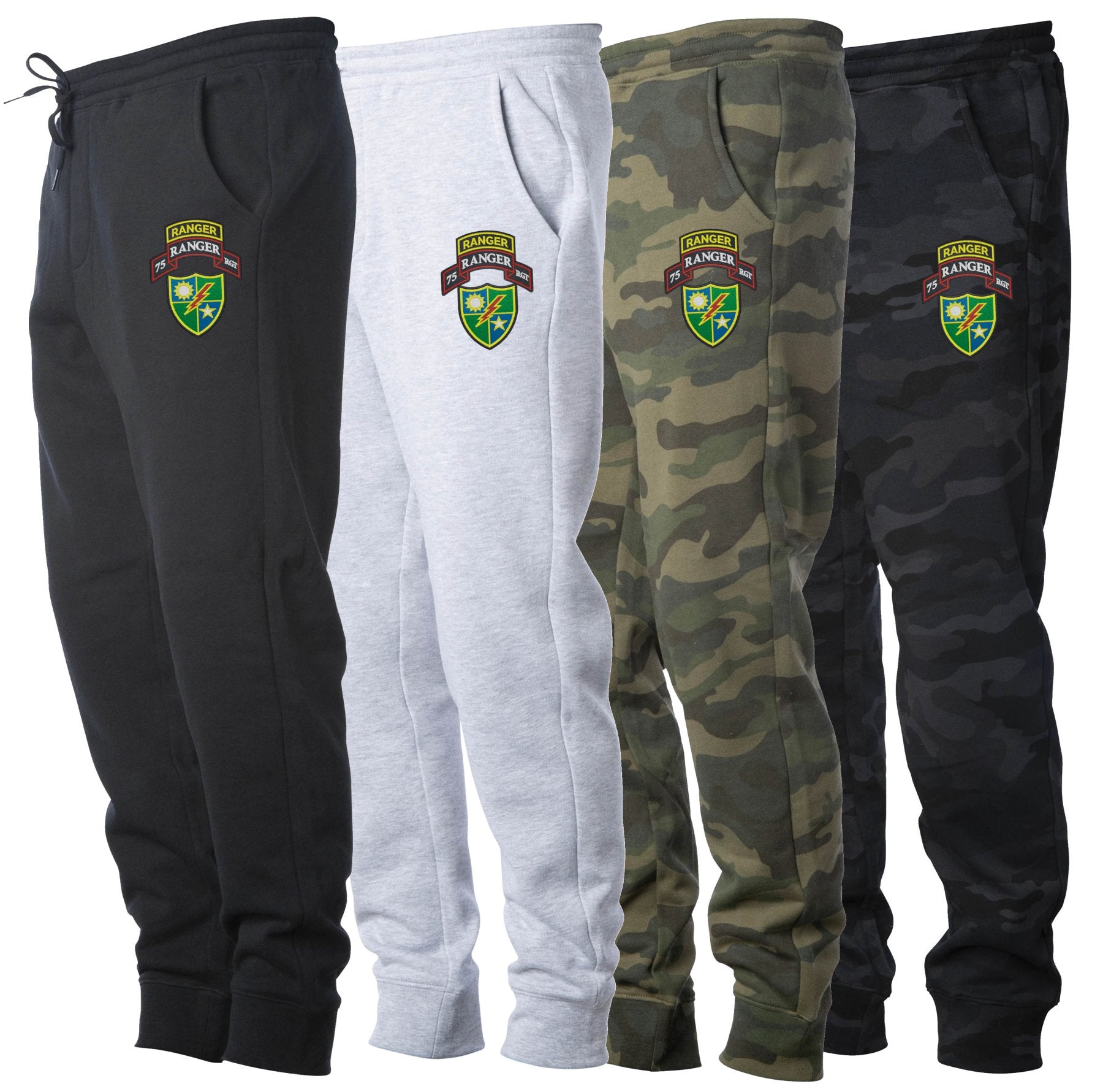 75th RGT Ranger Scroll Embroidered Sweat Pants - Small - Sweatpants