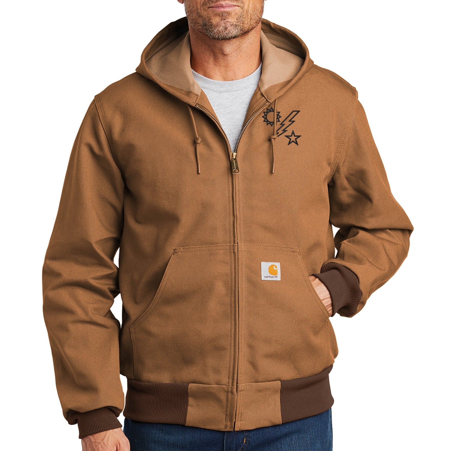 75th Star Sun Bolt Embroidered Carhartt ® Thermal - Lined Duck Active Jac - Small - No Discount