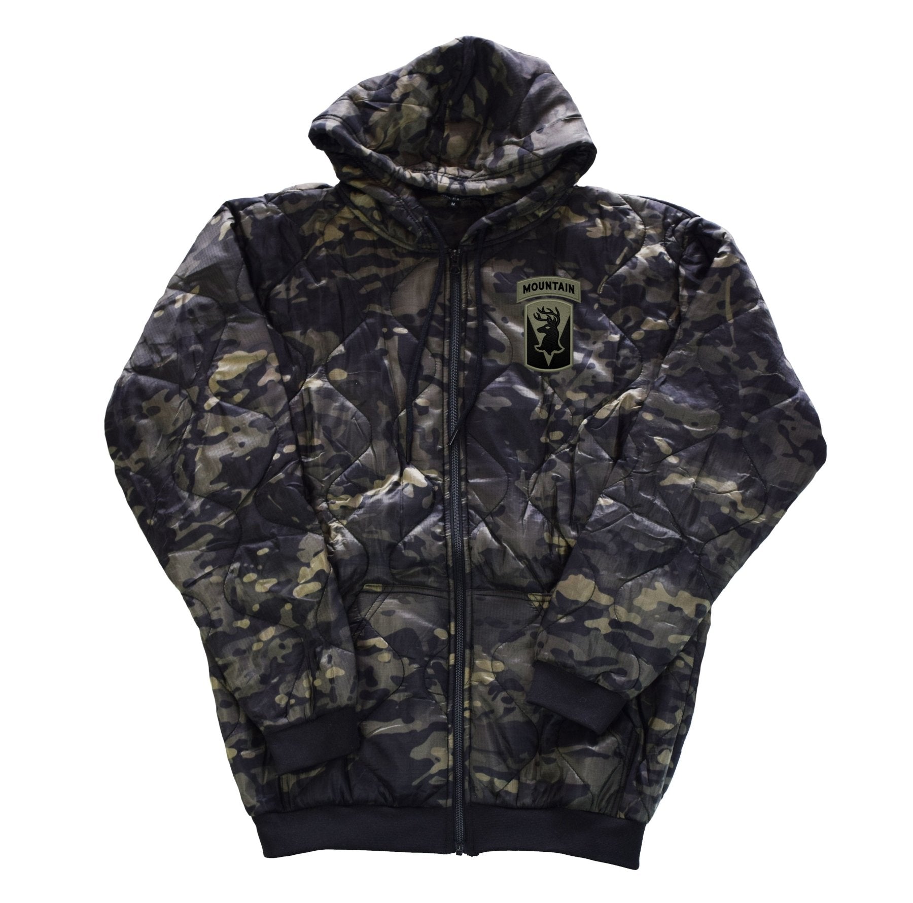 86th IBCT Woobie Hoodies - Zip - Up Black Multicam - Woobie