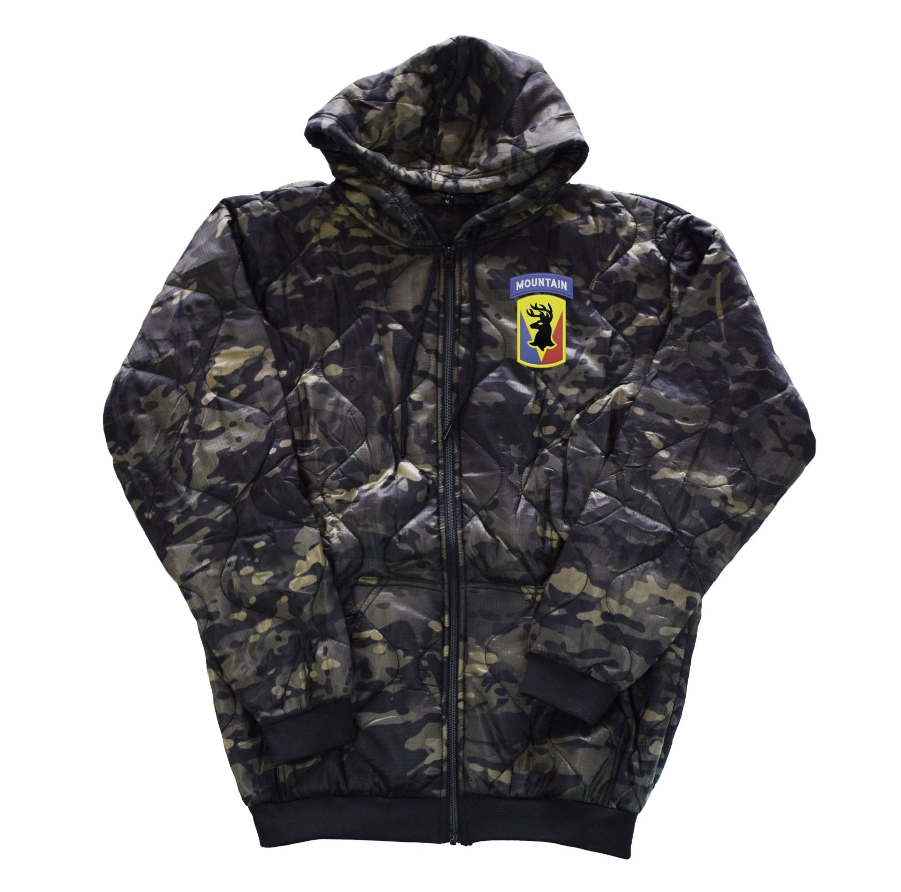 86th IBCT Woobie Hoodies - Zip - Up Black Multicam - Woobie