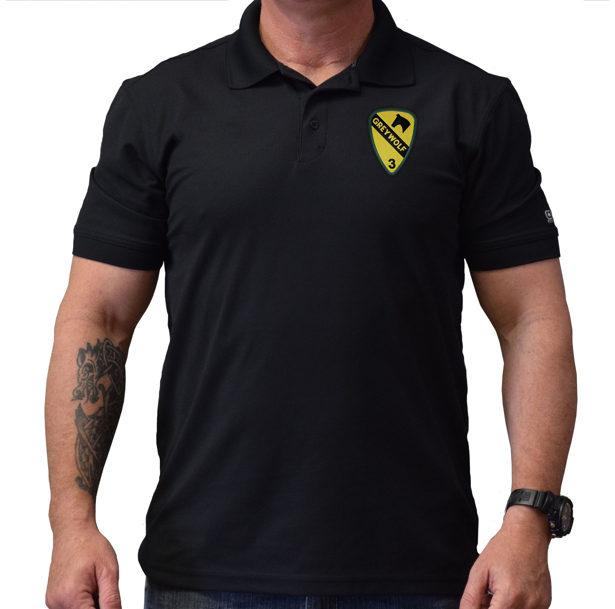 3ABCT Greywolf Crest Embroidered Polo