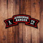 Airborne Ranger Old Scroll Sticker - 4" x 1.6" - Sticker