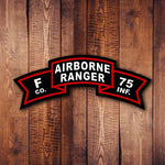 Airborne Ranger Old Scroll Sticker - 4" x 1.6" - Sticker