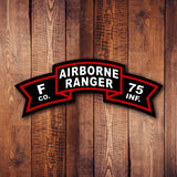 Airborne Ranger Old Scroll Sticker - 4" x 1.6" - Sticker