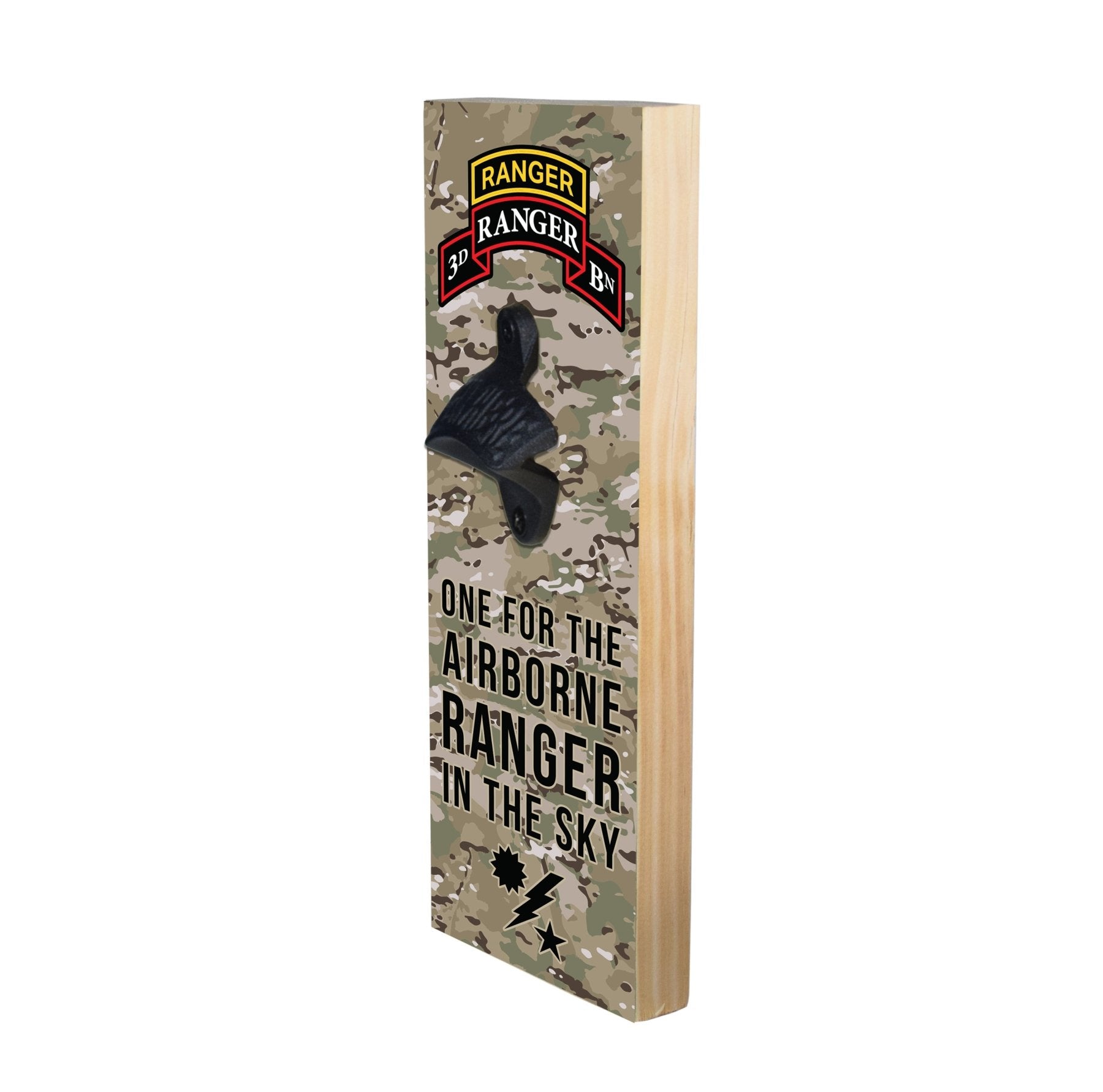 Airborne Ranger Wall Mounted Bottle Opener - 1st Batt Scroll - Bottle Opener