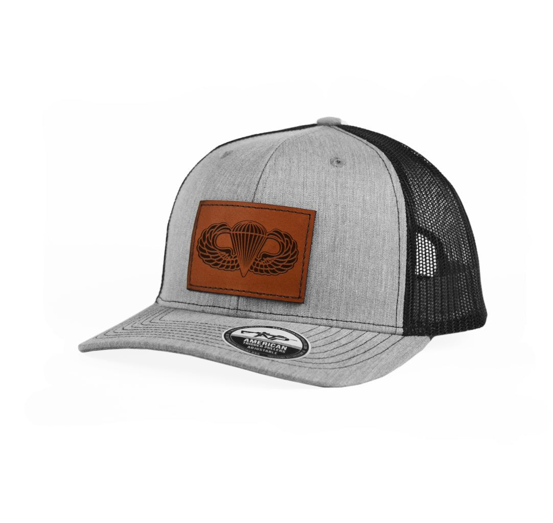 Airborne Wings Leather Snap - Back - Adjustable - Headwear