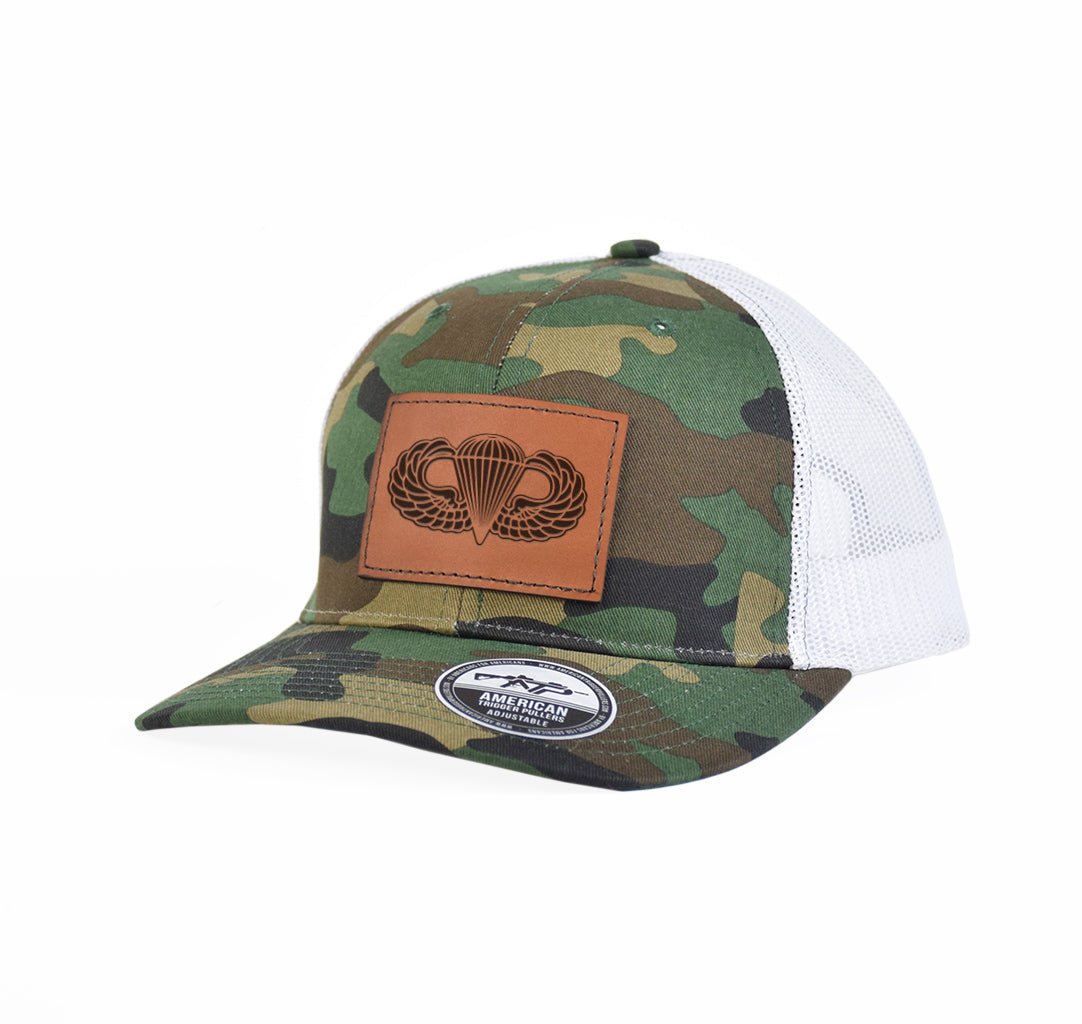 Airborne Wings Leather Snap - Back - Adjustable - Headwear