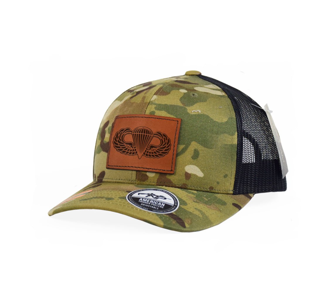 Airborne Wings Leather Snap - Back - Adjustable - Headwear