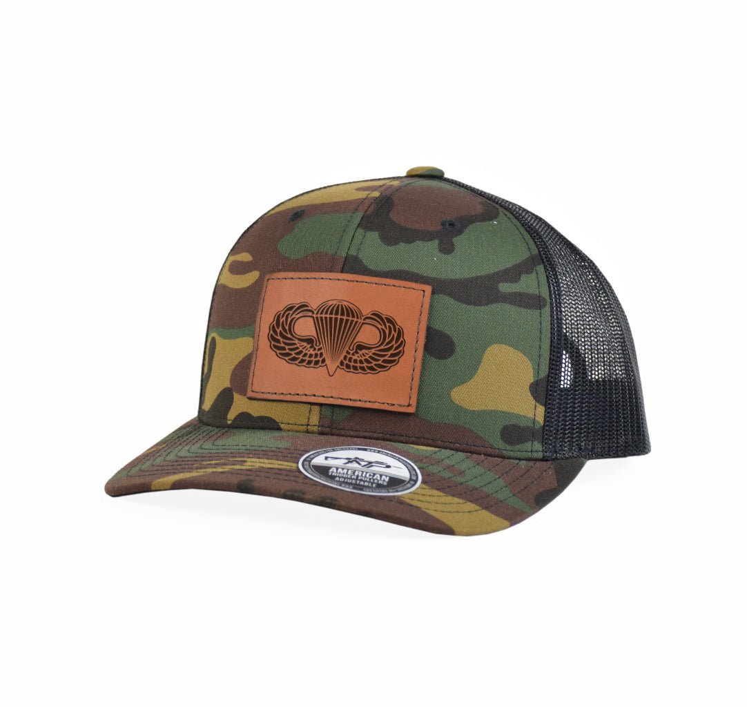 Airborne Wings Leather Snap - Back - Adjustable - Headwear