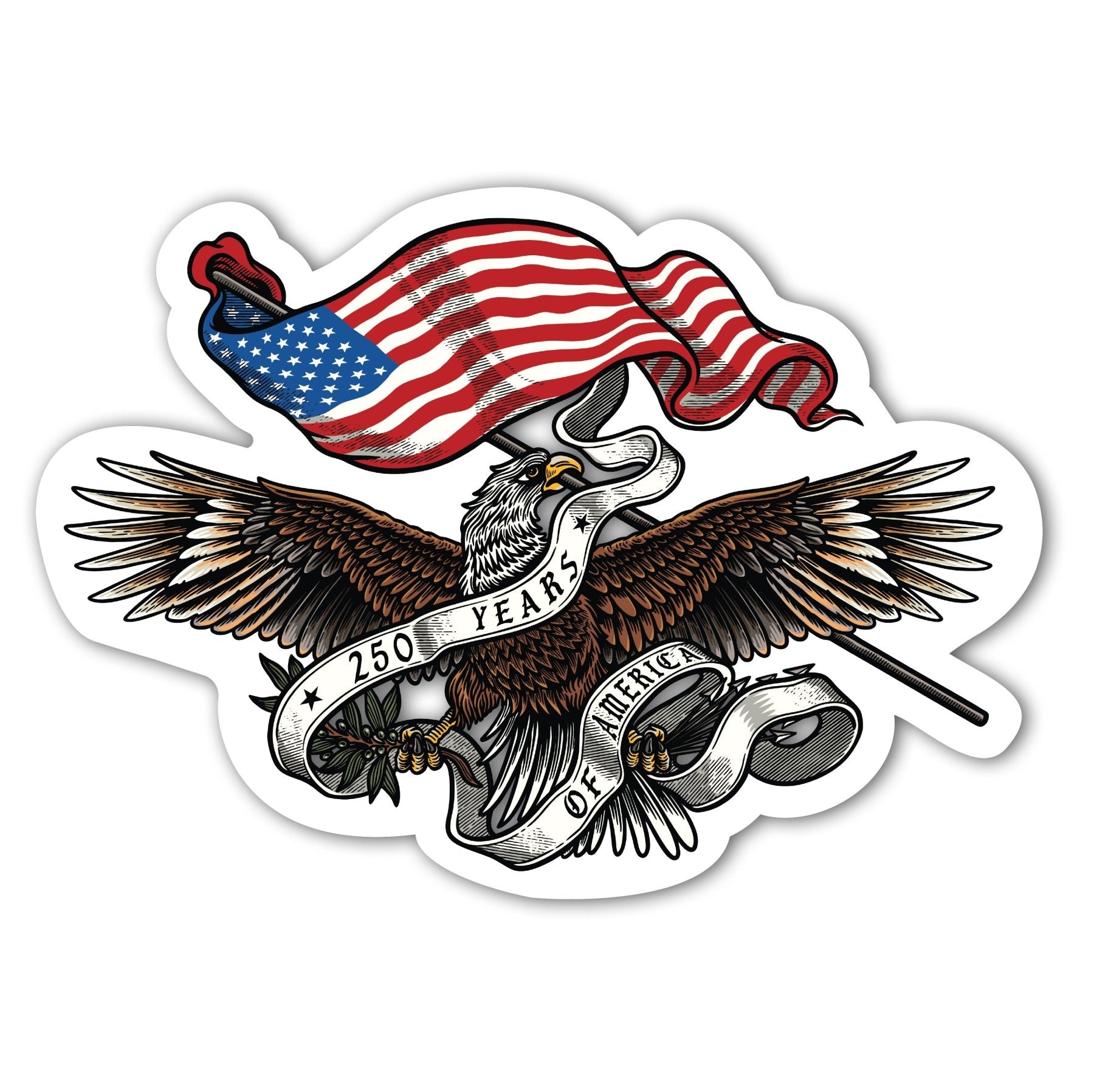 America 250 Eagle Sticker - 4" - Sticker