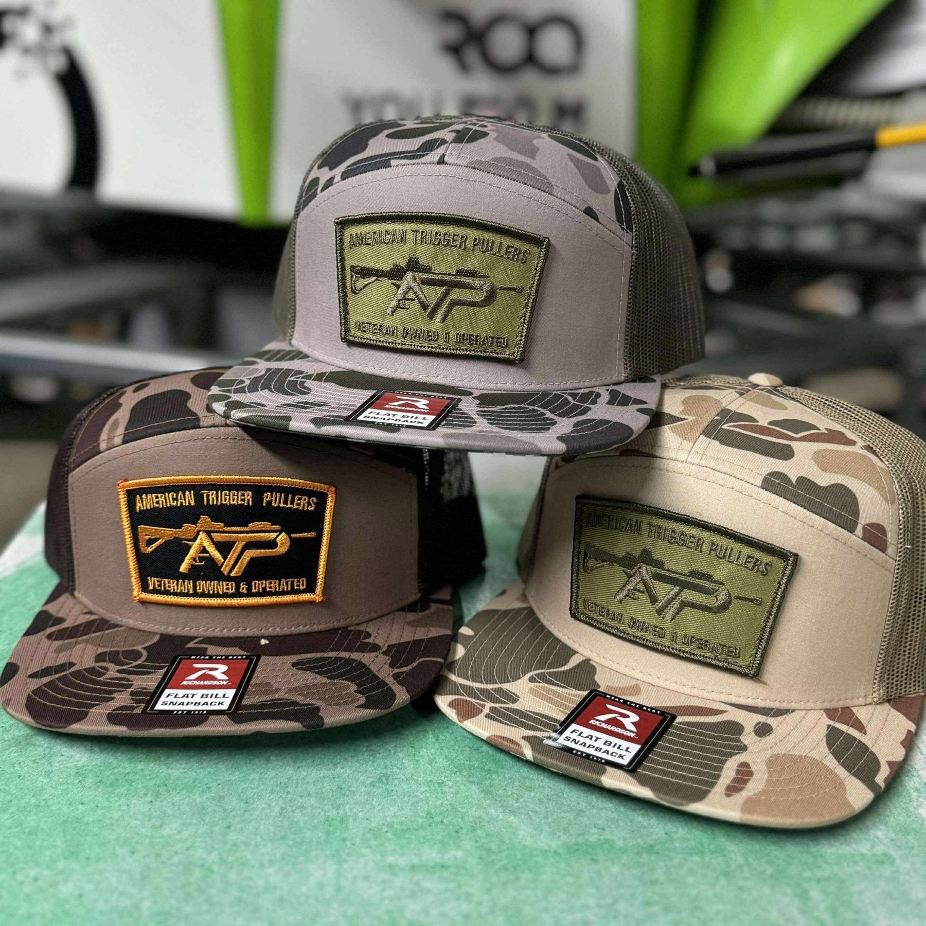 ATP Patch 7 - Panel Camo Snapbacks - Bark Duck Camo/Brown Mesh - Blk/Gld Patch - Headwear