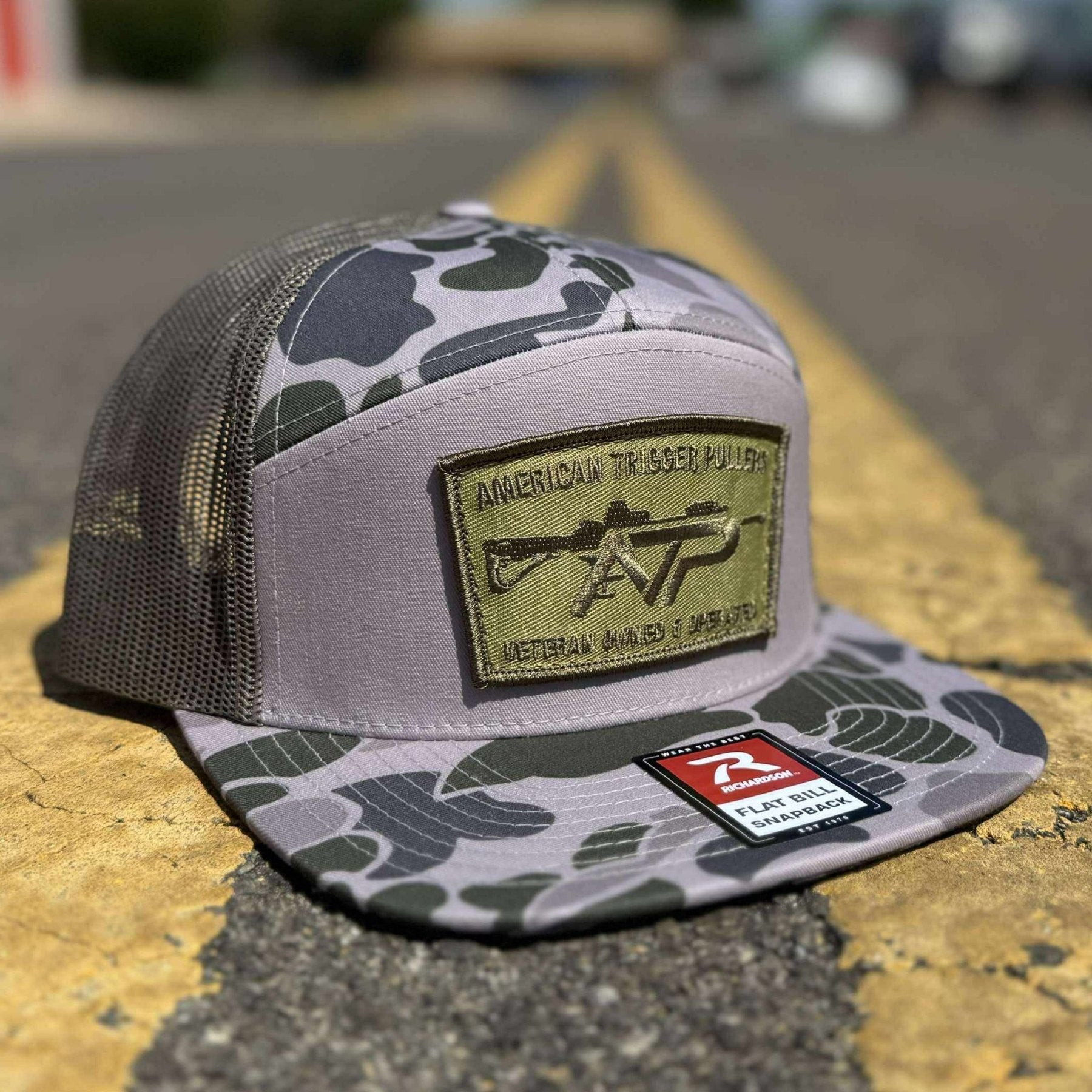 ATP Patch 7 - Panel Camo Snapbacks - Marsh Duck Camo/Loden Mesh - OD Patch - Headwear
