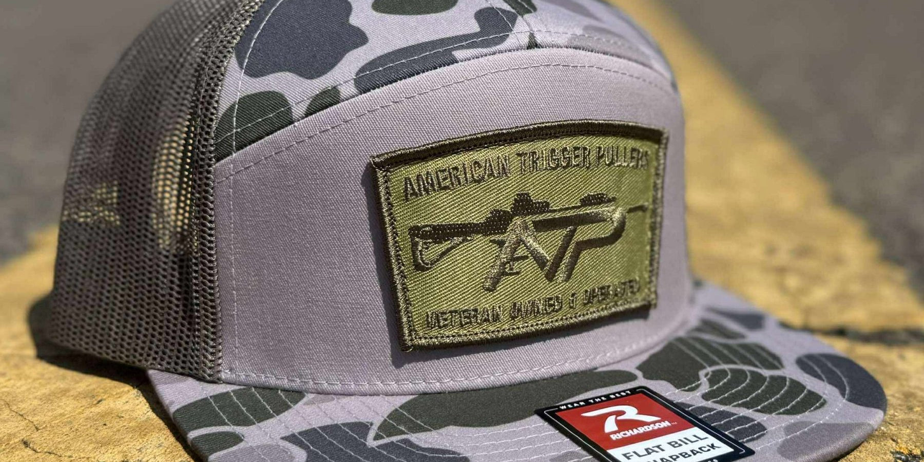 ATP Patch 7 - Panel Camo Snapbacks - Marsh Duck Camo/Loden Mesh - OD Patch - Headwear