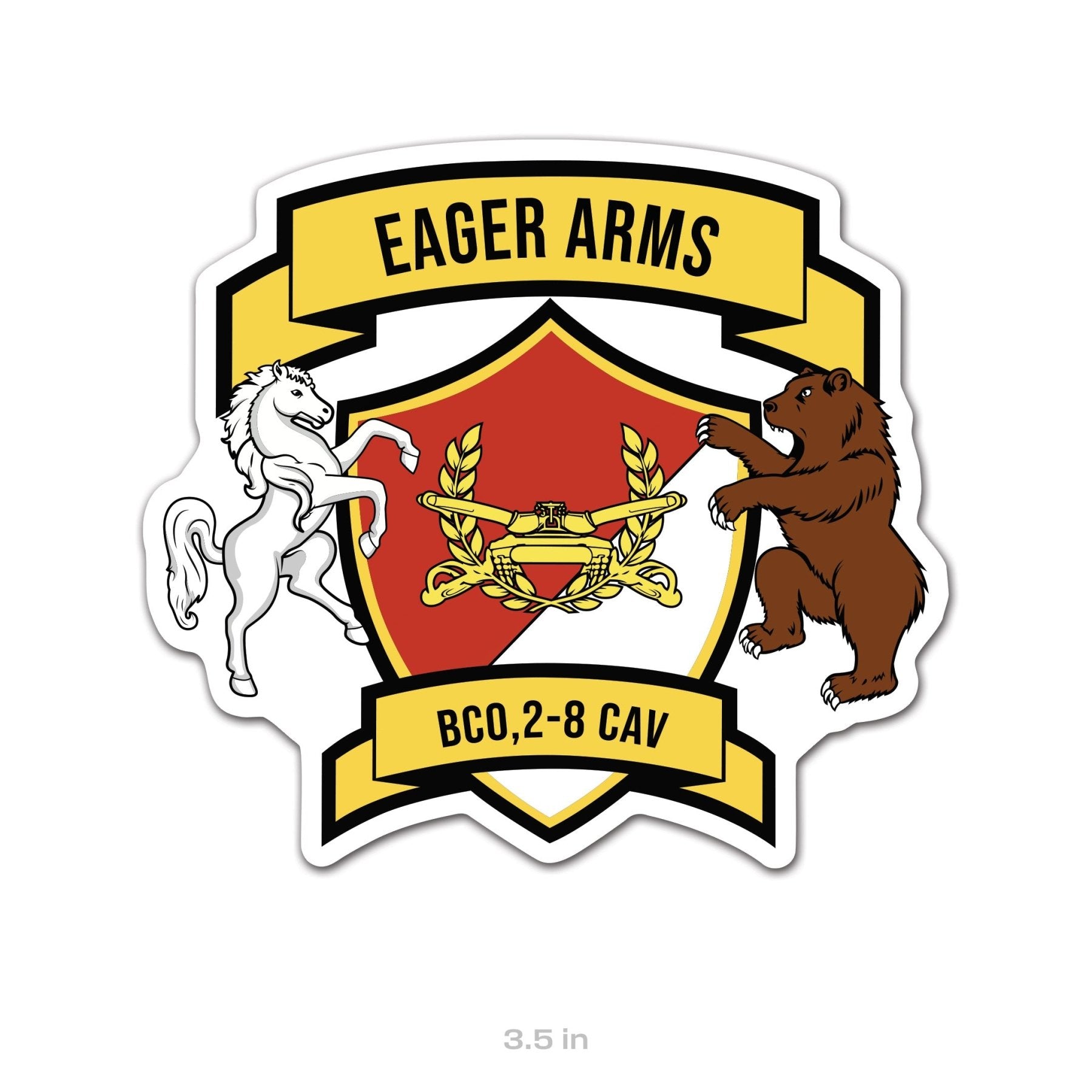 B Co 2 - 8 Cav Eager Arms Sticker - 3.5" - Private Sticker