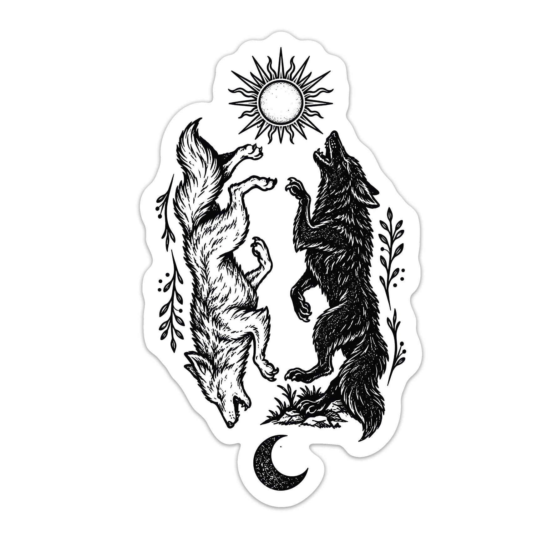 Balanced Wolves Sticker - 4" - Sticker