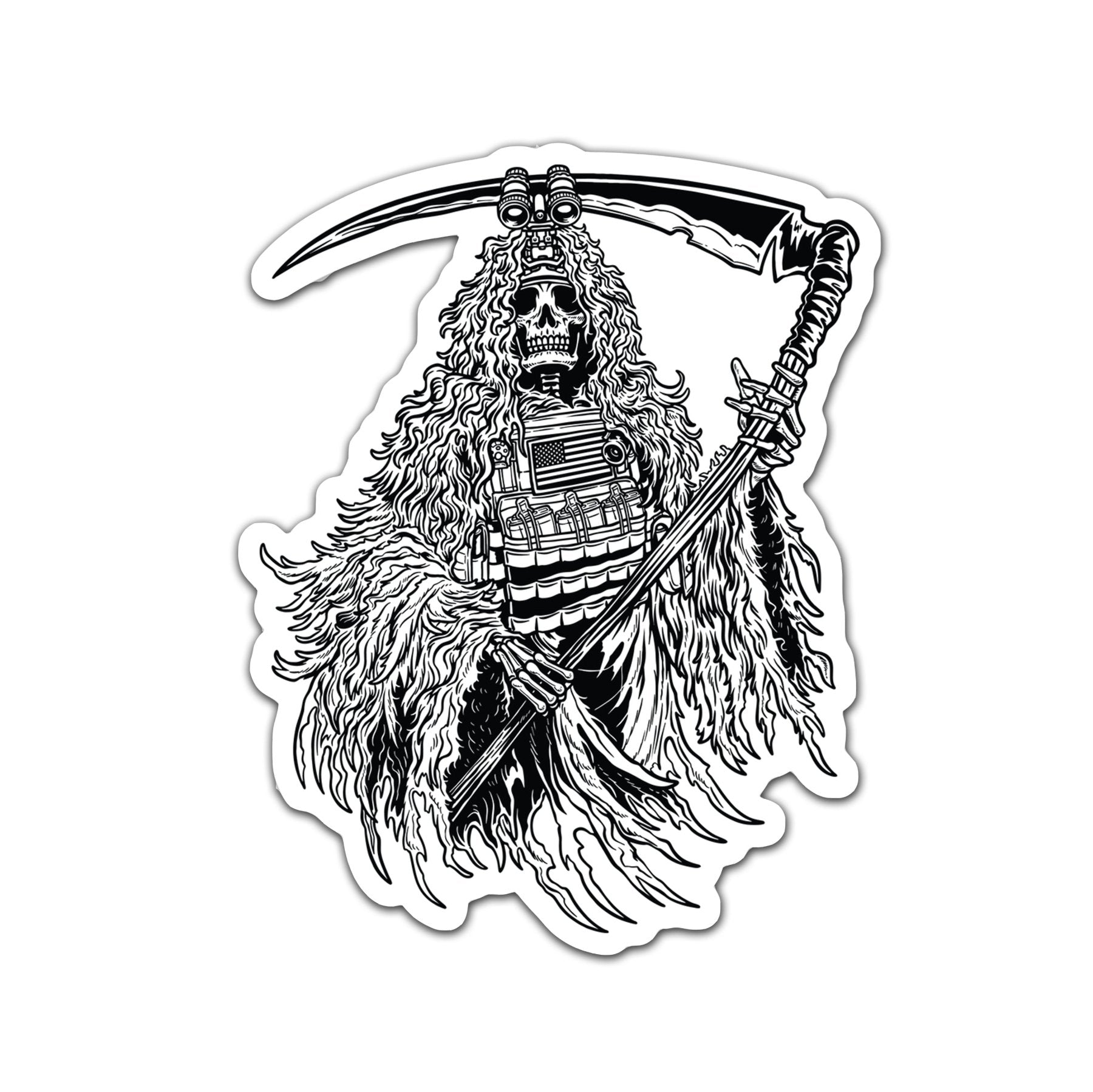 Basic Ghillie Reaper Sticker - 4" - Sticker