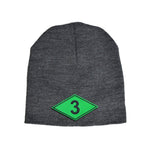 Battalion Diamond Green Leather Beanie - 3D Batt - Headwear