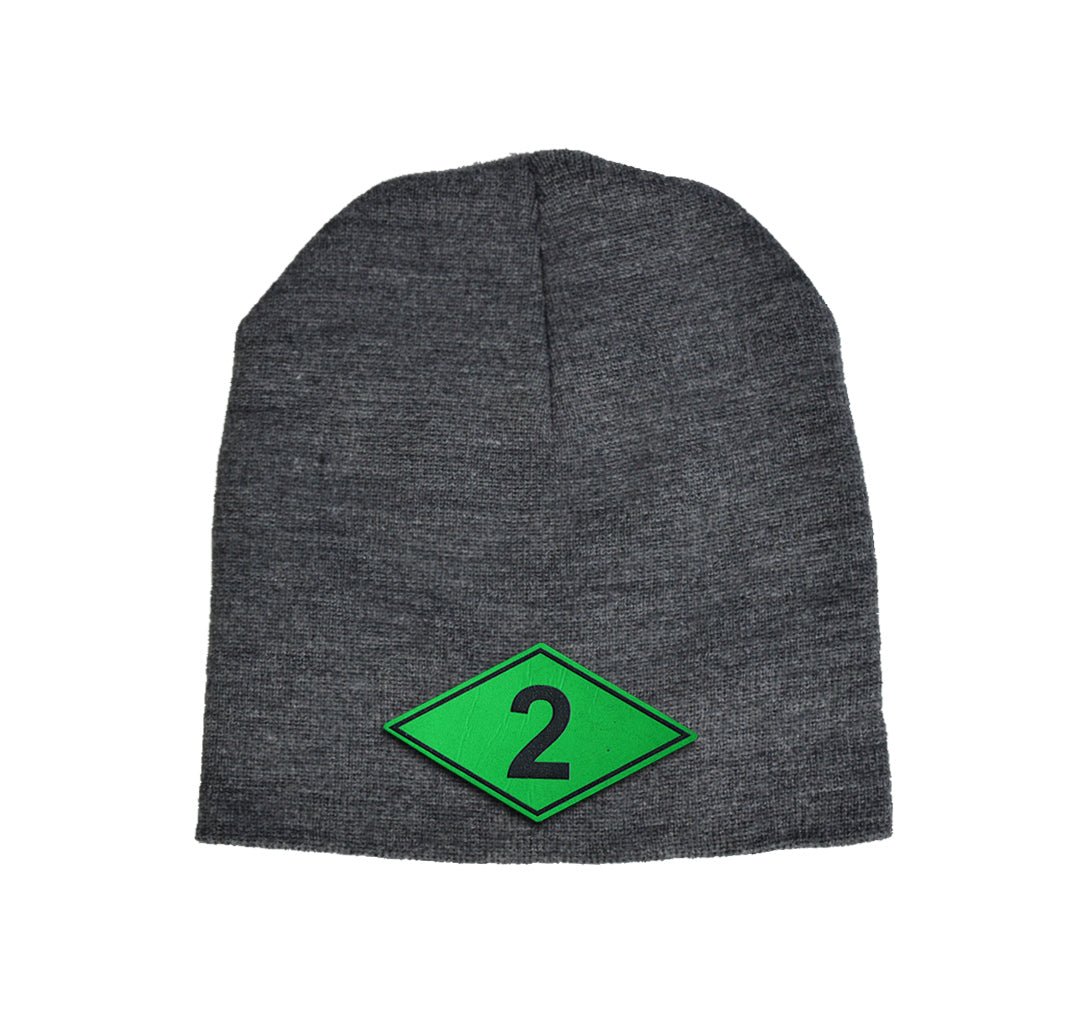 Battalion Diamond Green Leather Beanie - 2D Batt - Headwear