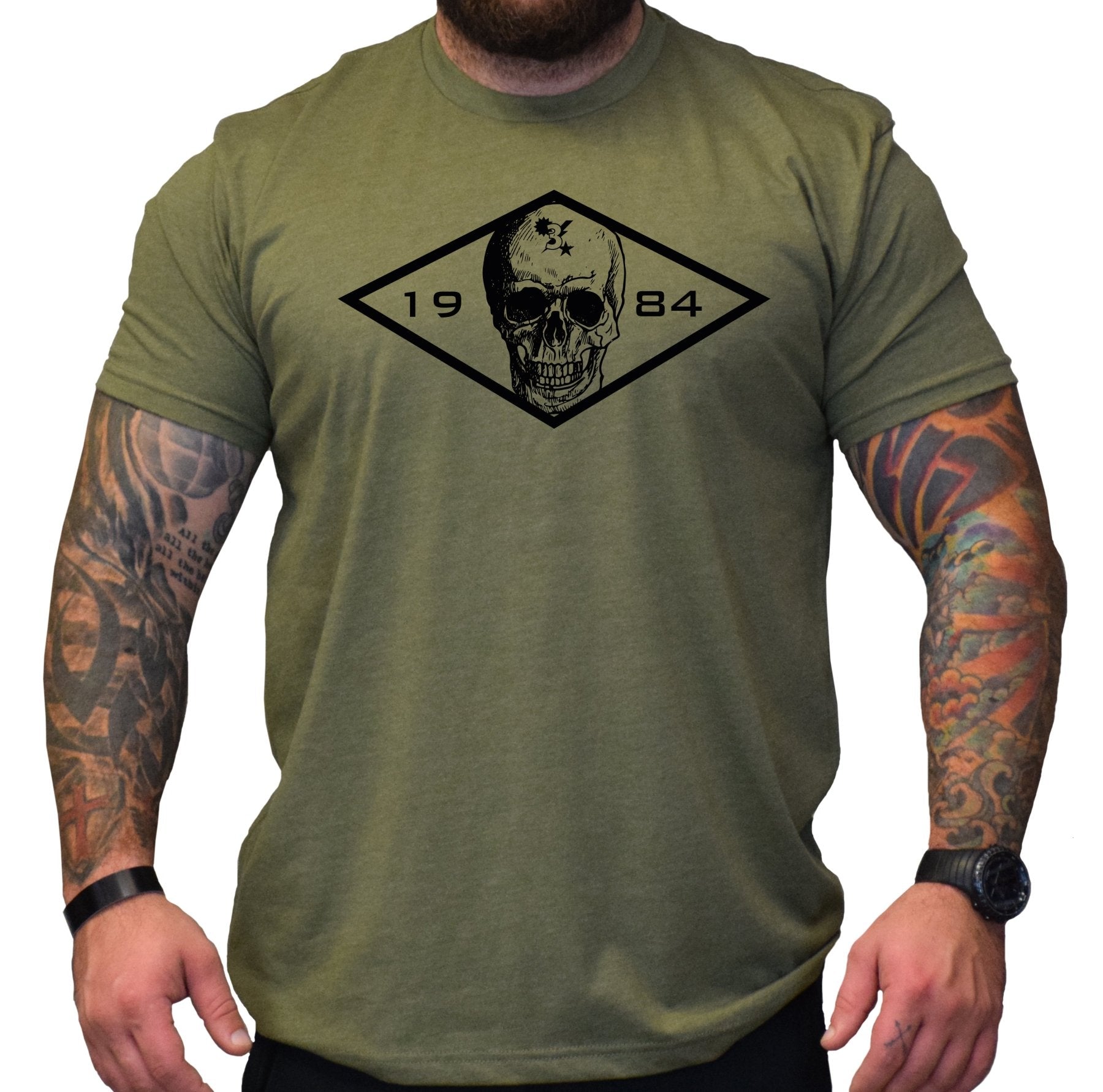 Battalion Skull Diamond 1974 - 84 - 3D Batt - Shirt