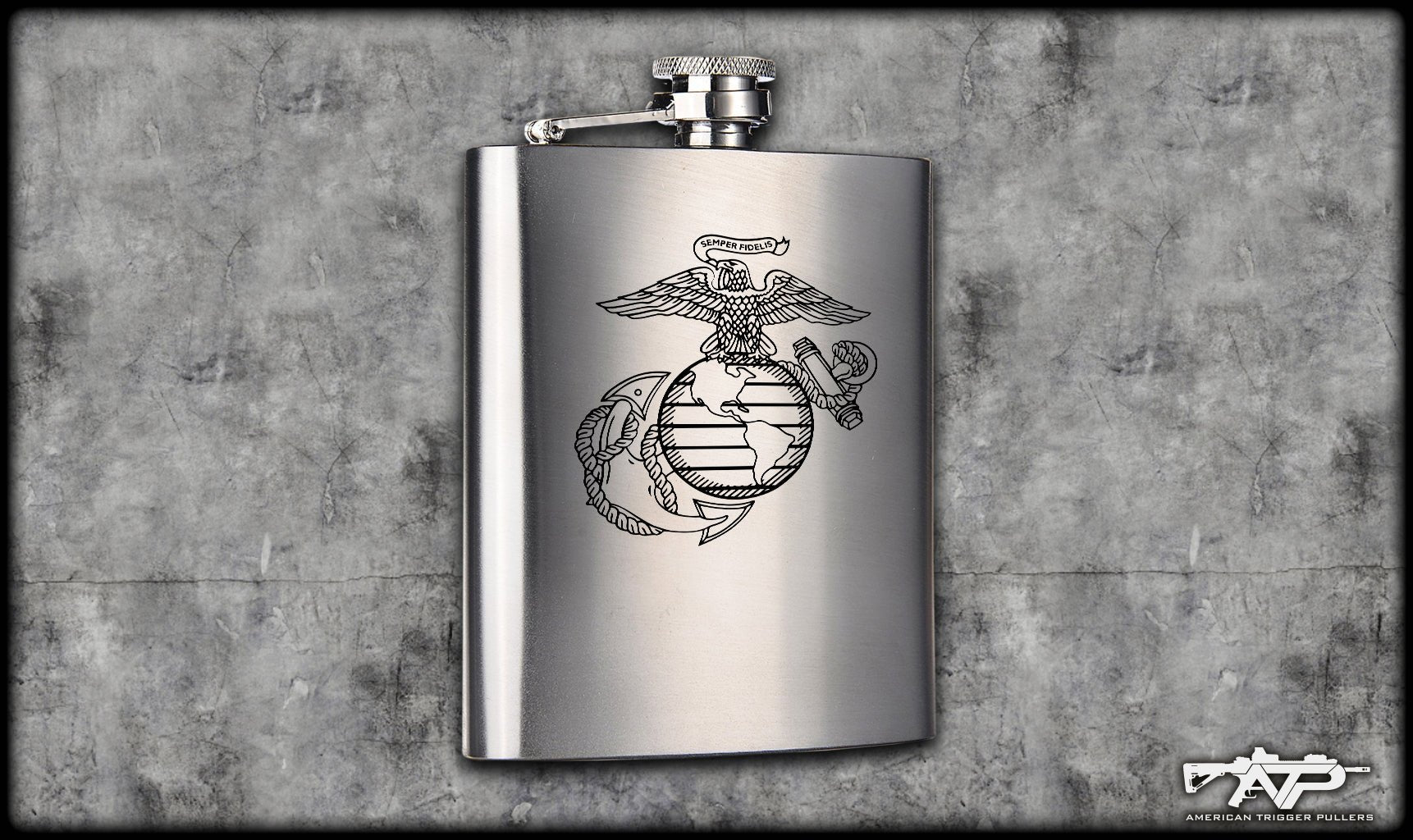 Bear Arms EGA Flask - 8oz Stainless Steel - Flasks