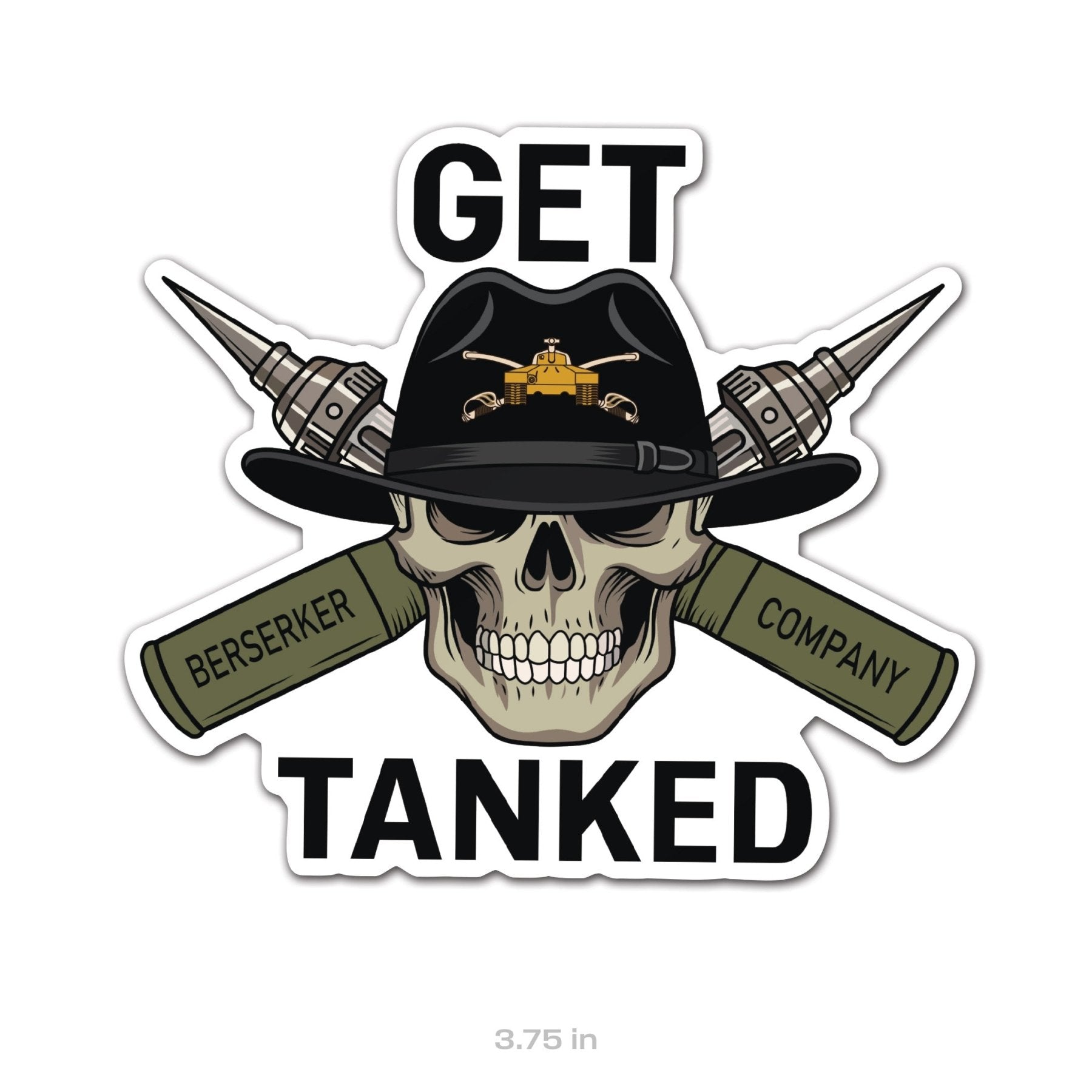 Berserker Co "Get Tanked" Sticker - 3.75" - Private Sticker