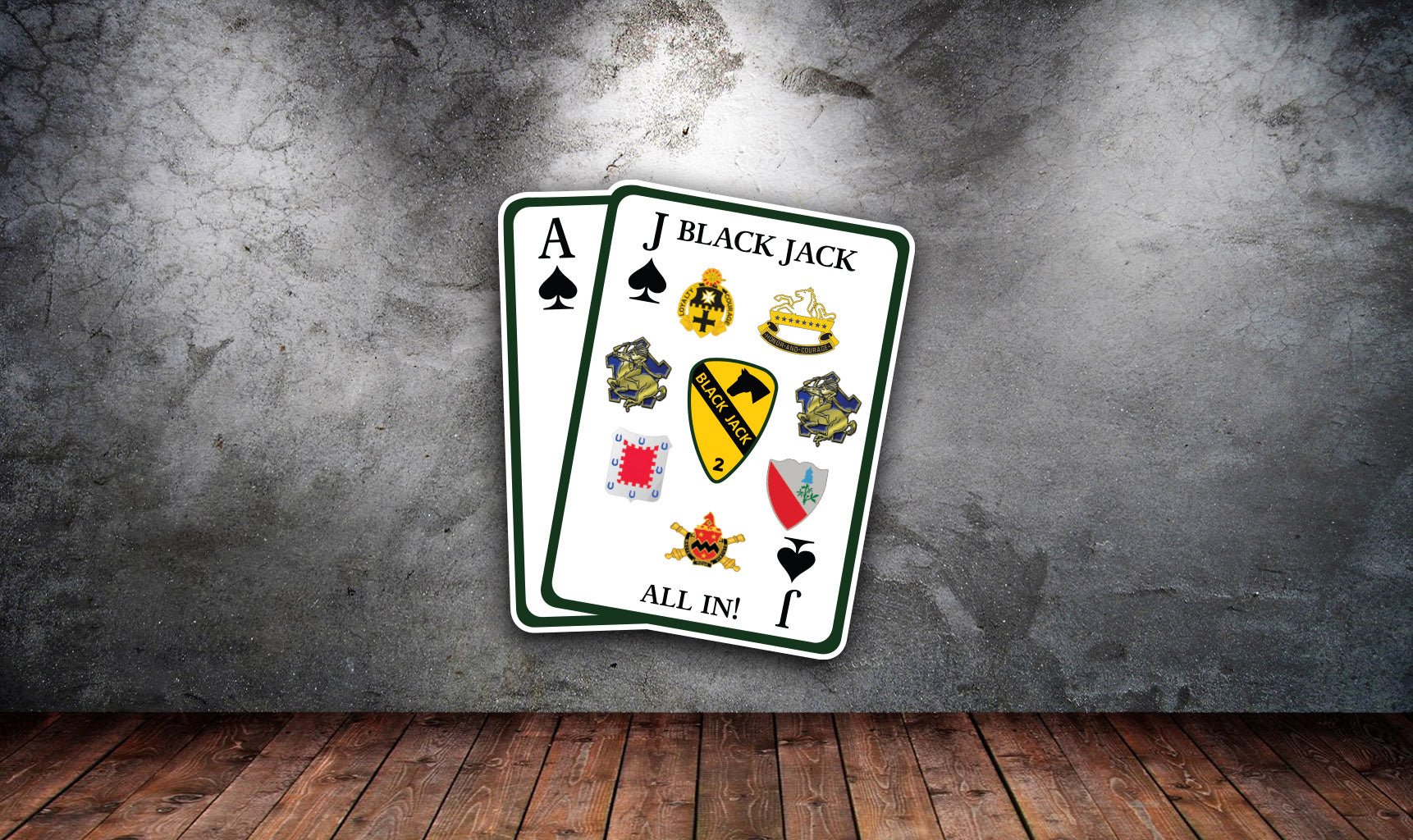 Black Jack All In Cards Sticker - 3.75" - Private Sticker