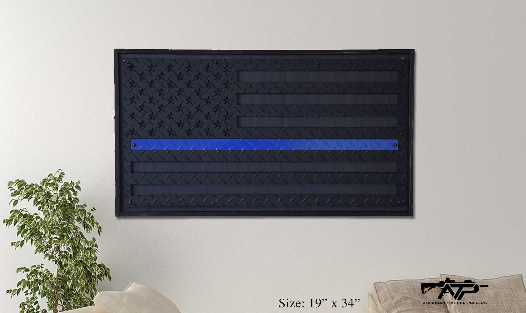 Blue Line Steel Flag - 19" x 34" - Flag