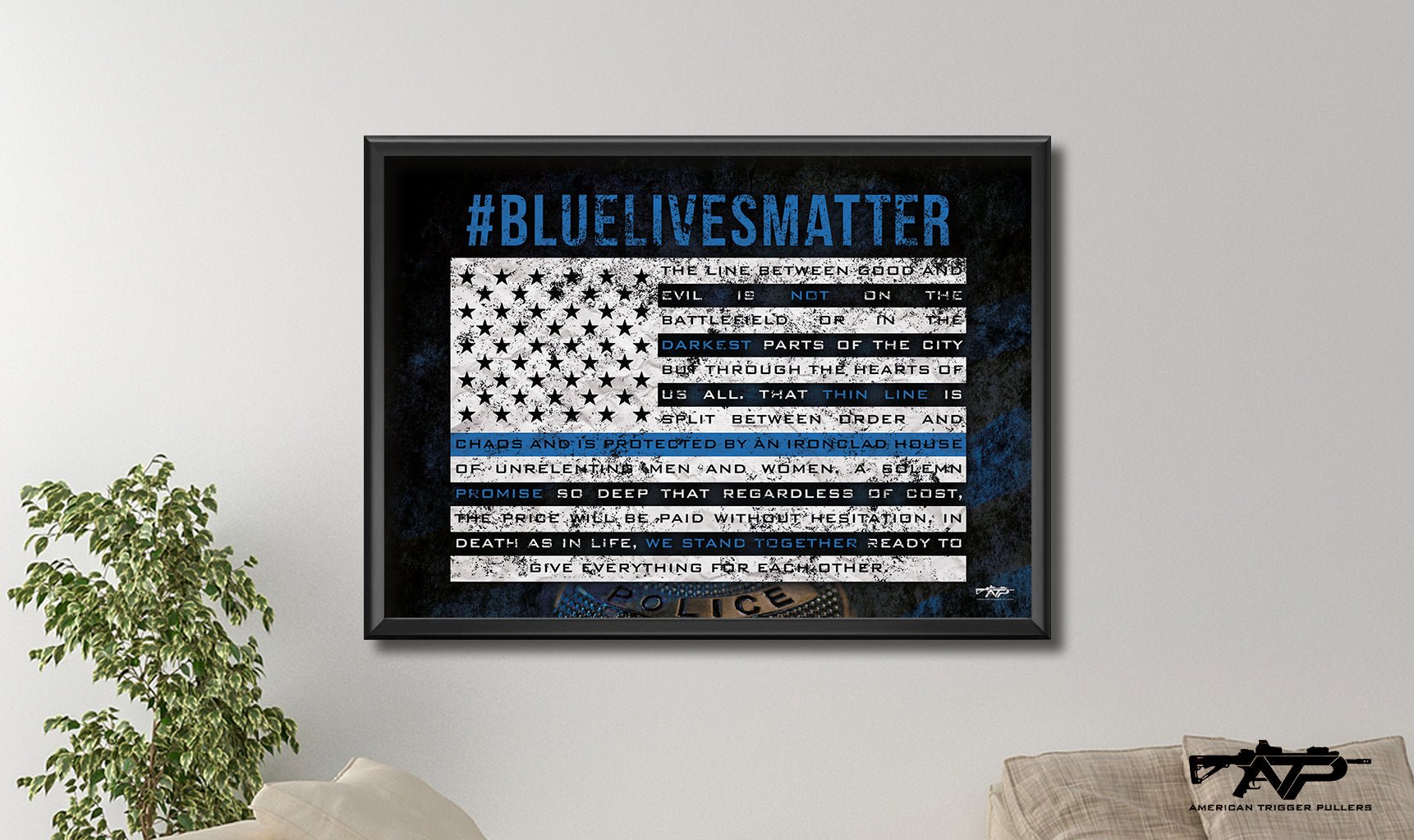 Blue Lives Matter Canvas - 20" x 28" Canvas - Print