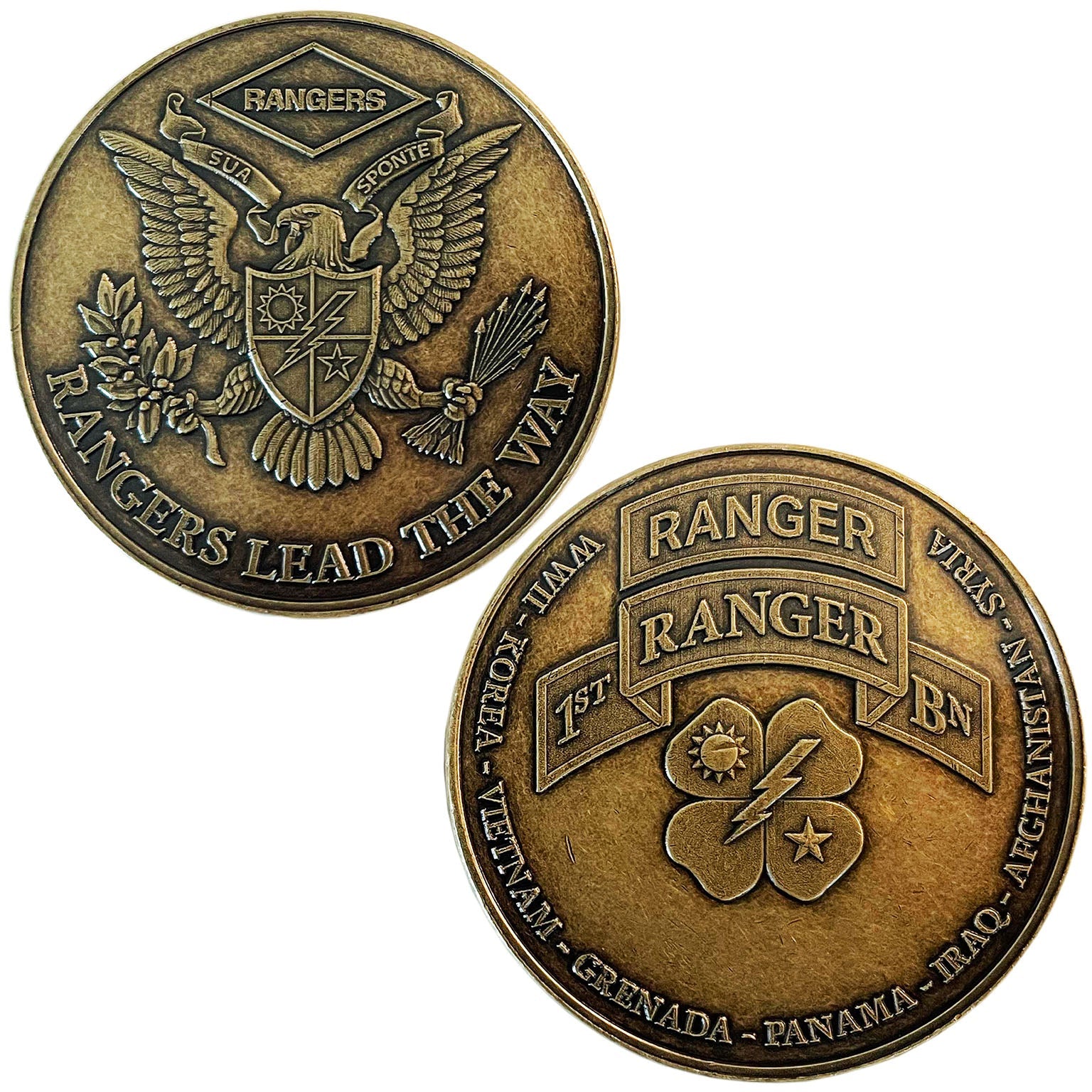 Bronze Ranger Battalion Carry Coin - 1ST Battalion - Coin