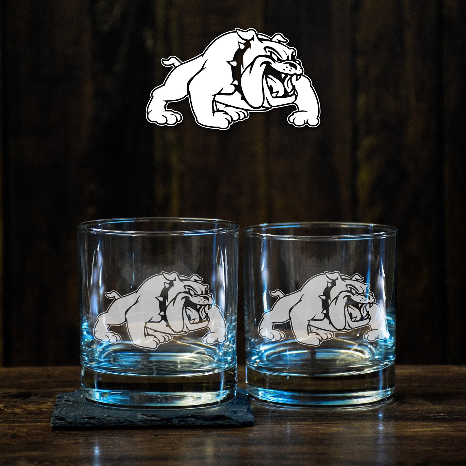 Bulldogs 3ABCT Lowball Glass Set - Private Low Ball