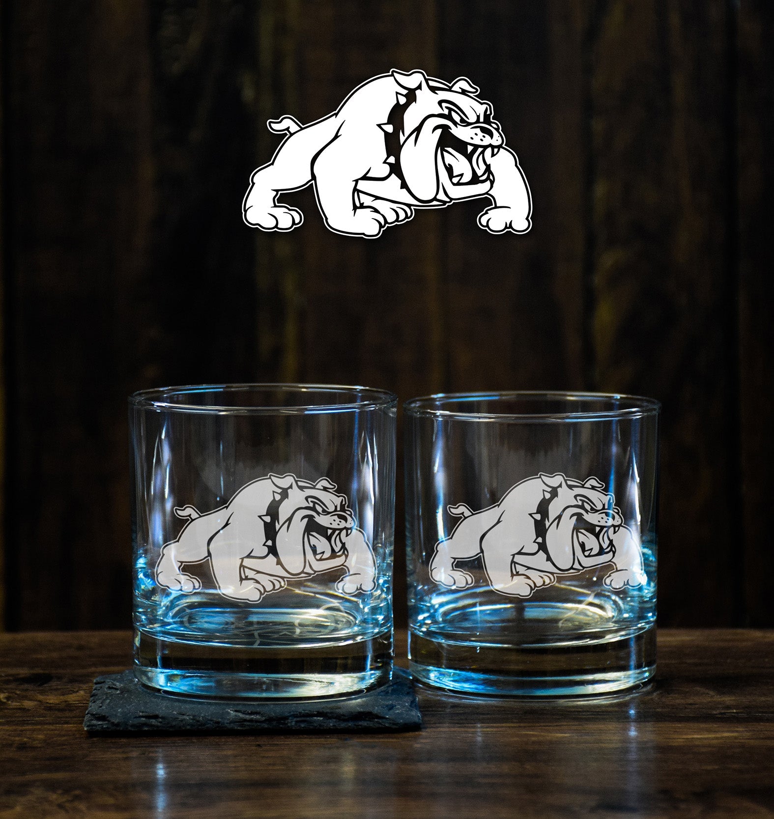 Bulldogs 3ABCT Lowball Glass Set - Private Low Ball