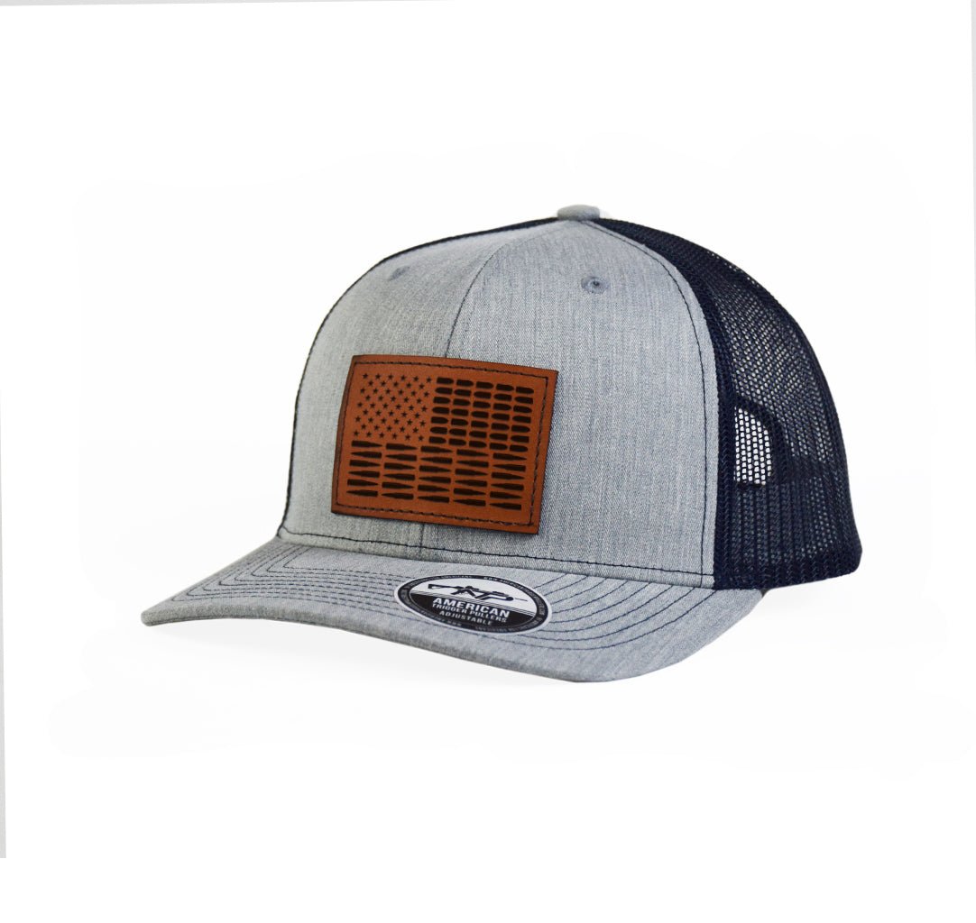 Bullet Flag Leather Snap - Back - Adjustable - Headwear