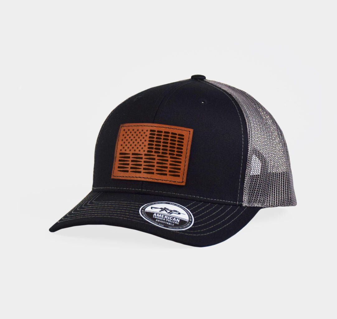 Bullet Flag Leather Snap - Back - Adjustable - Headwear