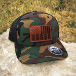 Bullet Flag Leather Snap - Back - Adjustable - Headwear