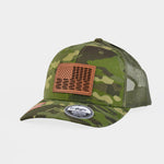 Bullet Flag Leather Snap - Back - Adjustable - Headwear