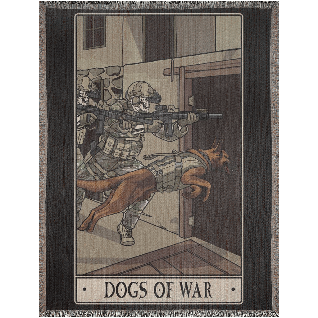 Dogs Of War Woven Blanket