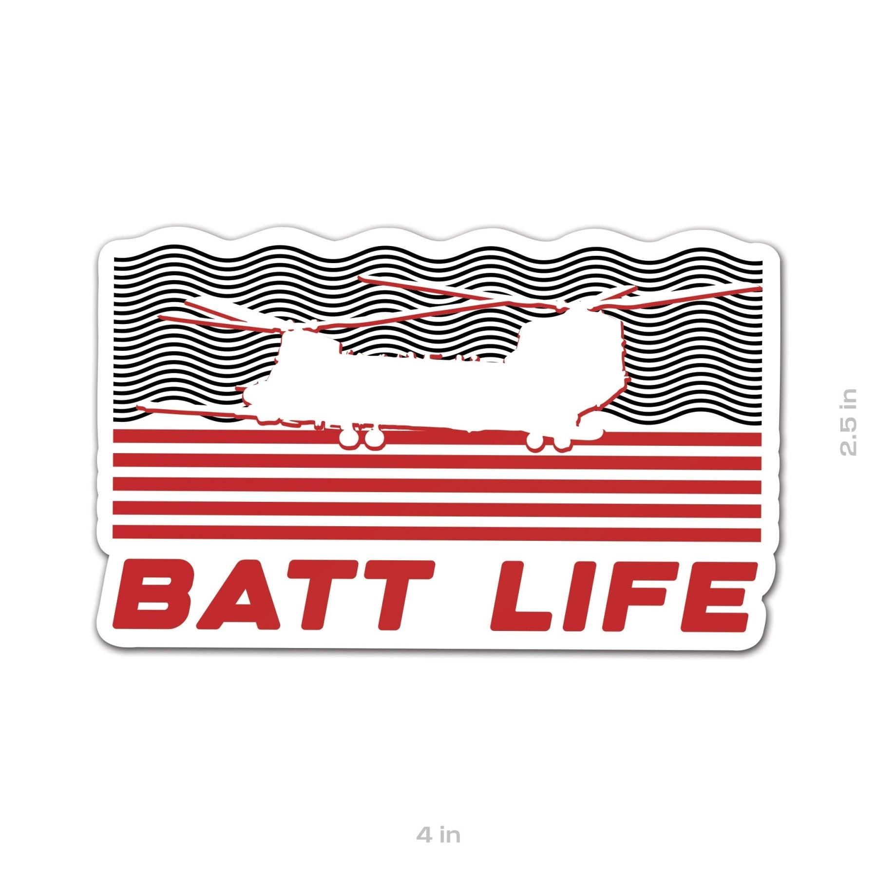 Chinook Batt Life Sticker - 4" - Sticker