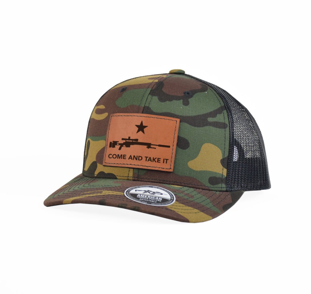 Come and Take It Sniper Leather Snap - Back - Adjustable - Headwear