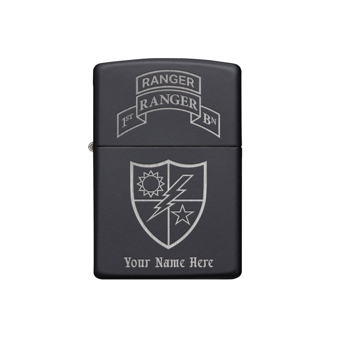 Custom 75th Ranger Regiment Lighter - Matte Black - Lighter