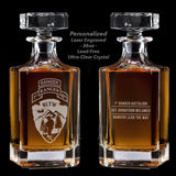 Custom Low Ball Decanter Set - One Side Decanter Engraving - No Discount