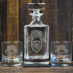 Custom Low Ball Decanter Set - One Side Decanter Engraving - No Discount