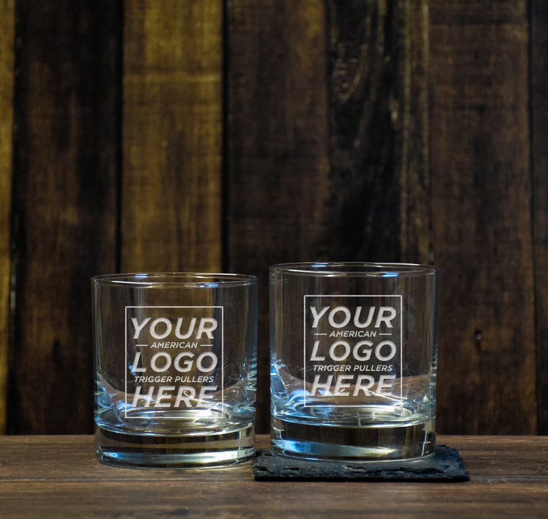 Custom Low Ball Glass Set - Front Only Engrave - Glassware