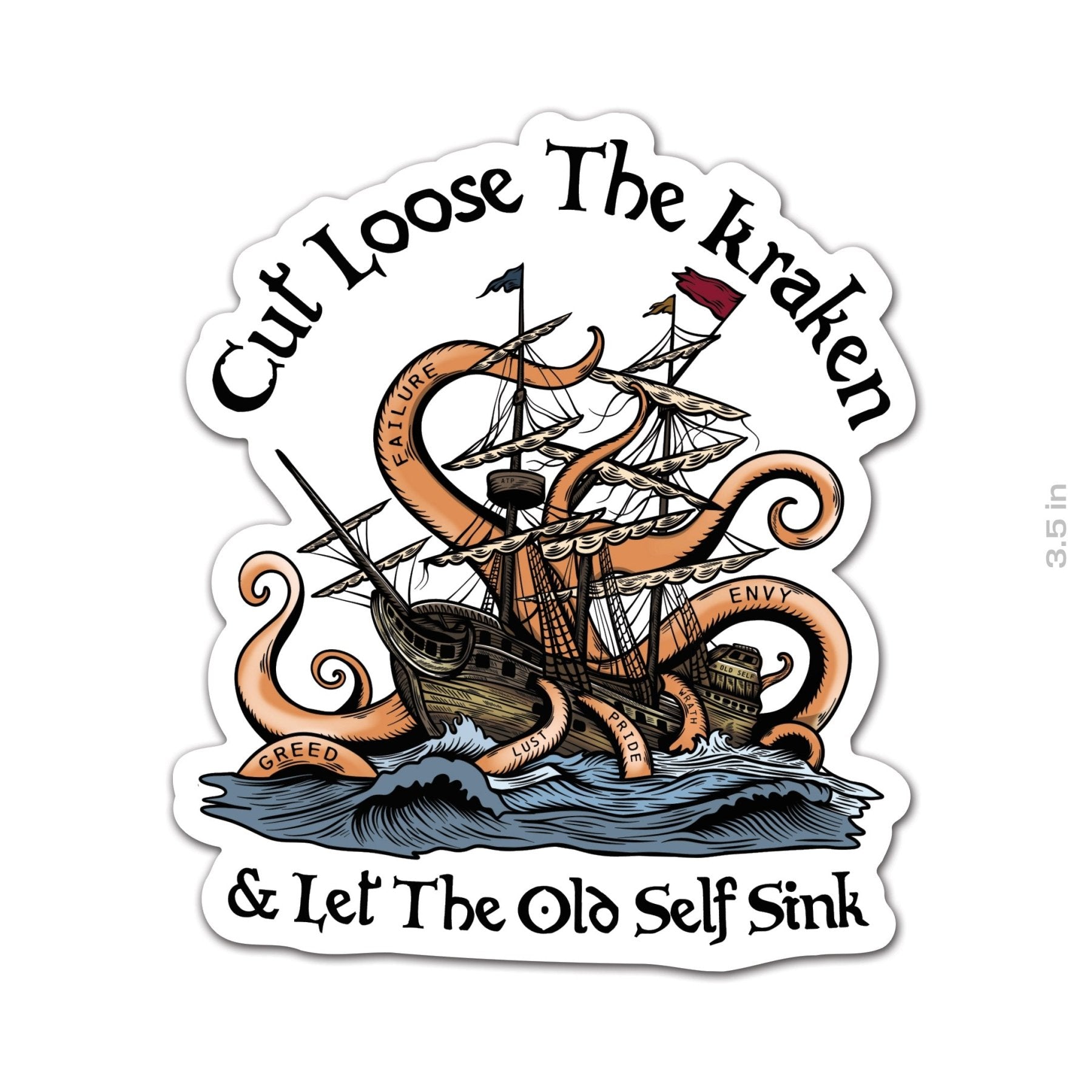 Cut Loose The Kraken Sticker - 3.5" - Sticker