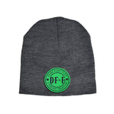 DF&F Green Leather Beanie - Charcoal - Headwear