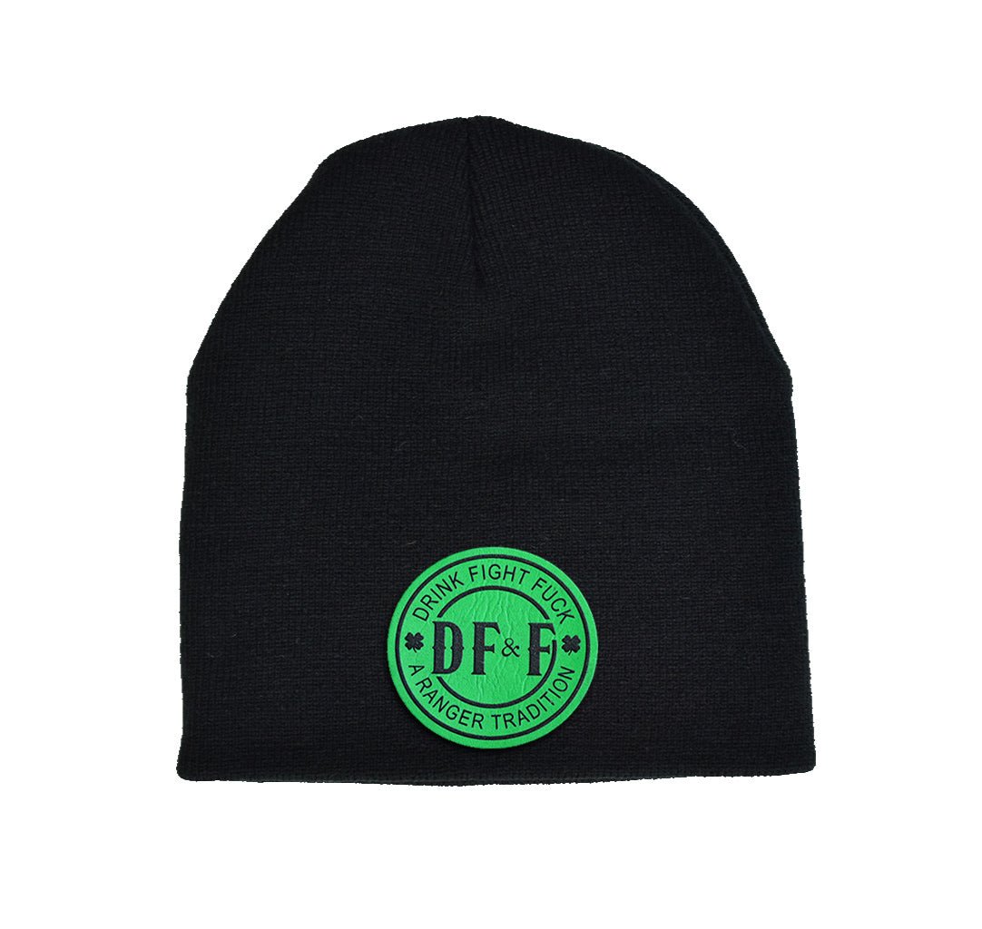 DF&F Green Leather Beanie - Black - Headwear