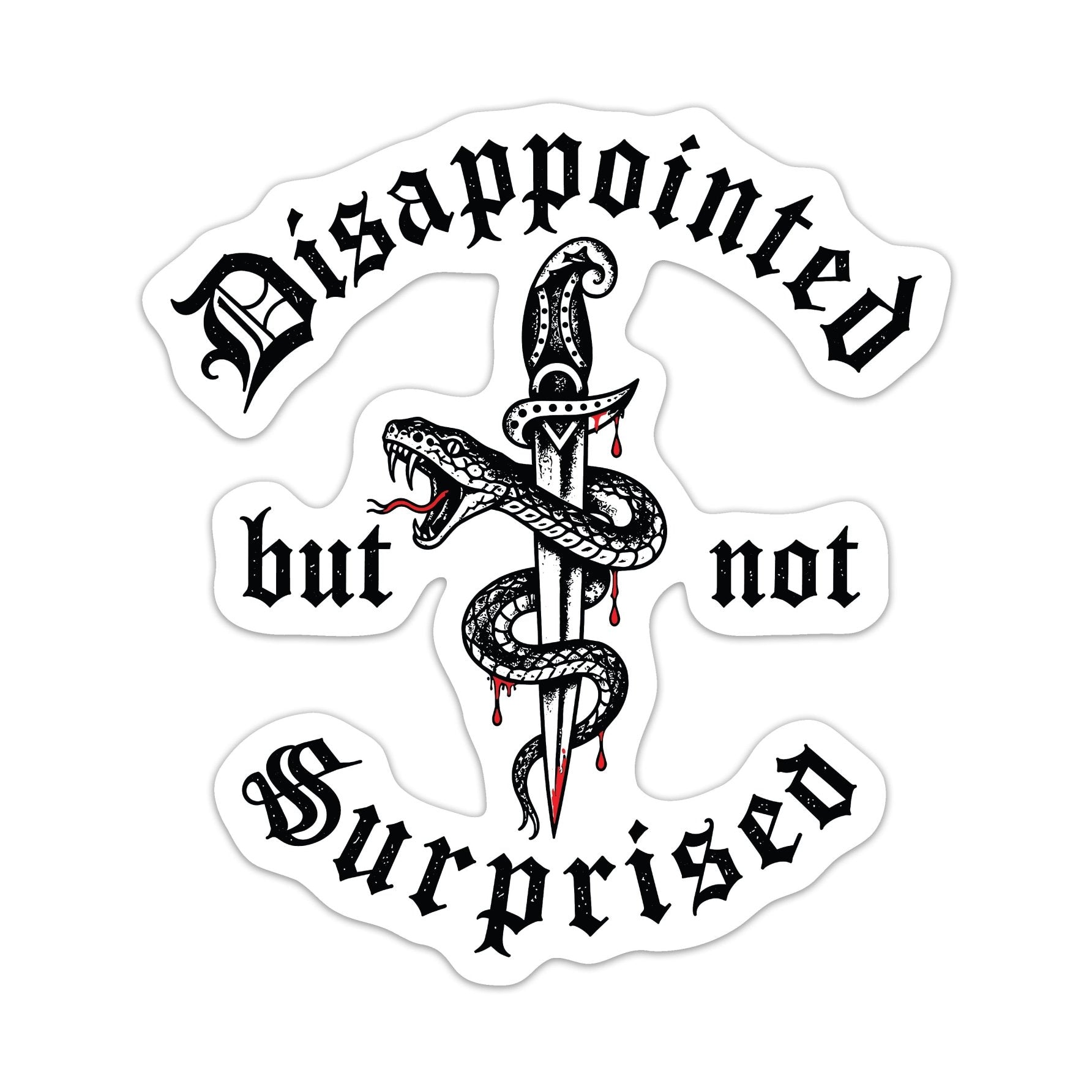 Disappointed Snake Sticker - 4" - Sticker