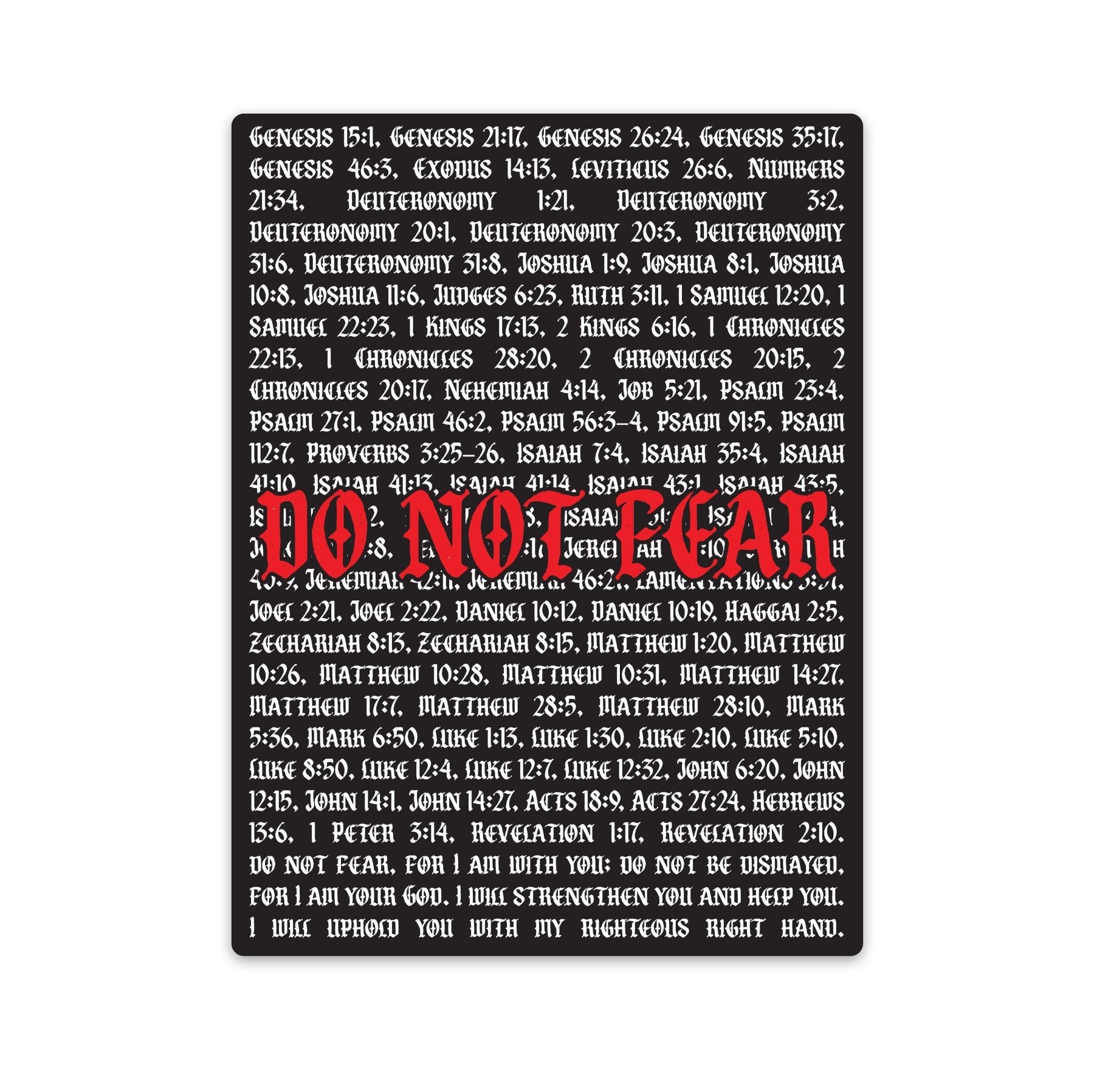 Do Not Fear Verses Sticker - 4" - Sticker