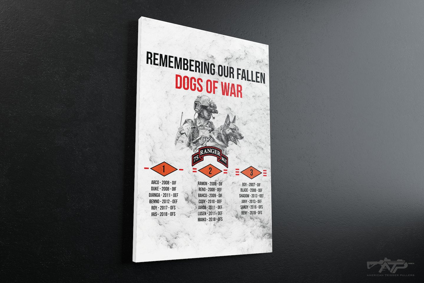 Dogs of War Memorial Canvas - Stretched Canvas - Canvas