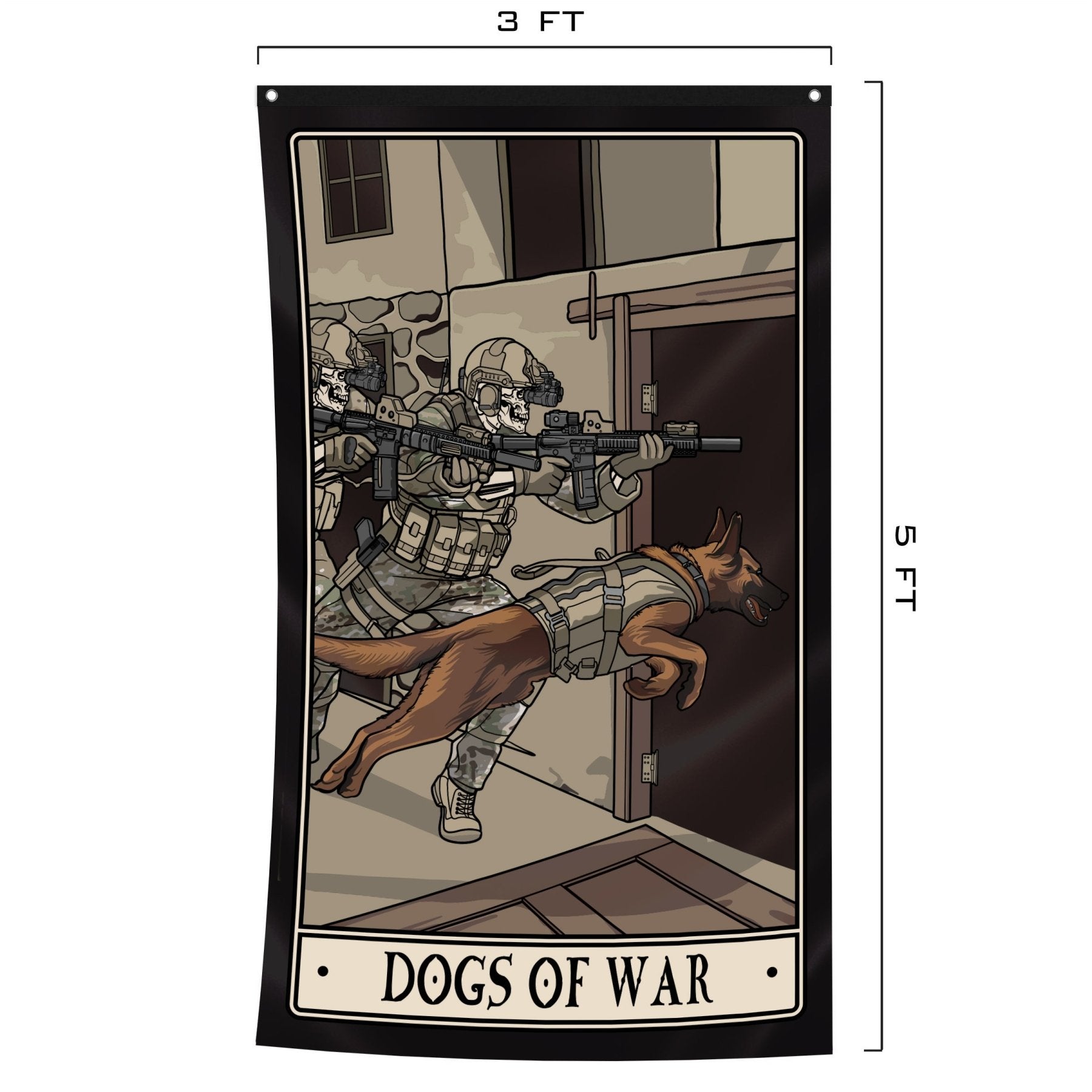 Dogs of War Tarot Flag - Flag